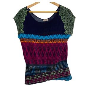 IVKO Ornamental Print Tunic, Marine/Navy